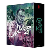 Quatermass 2 limited collector's edition 4K Ultra HD and Blu-Ray set with slipcase featuring restored sci-fi film artwork and multiple disc formats.