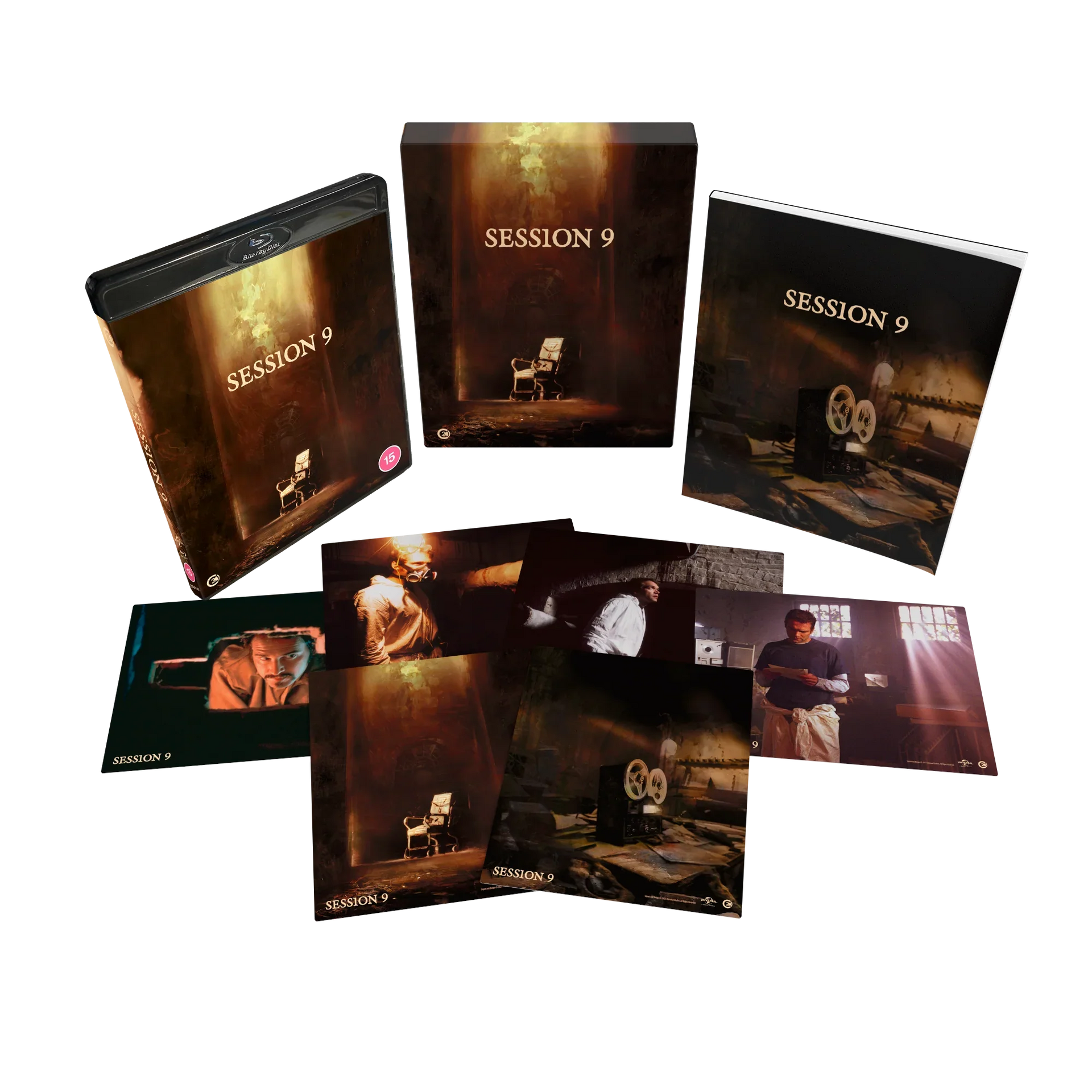 Session 9 Limited Edition Blu-Ray with rigid slipcase, booklet, and collector's art cards set