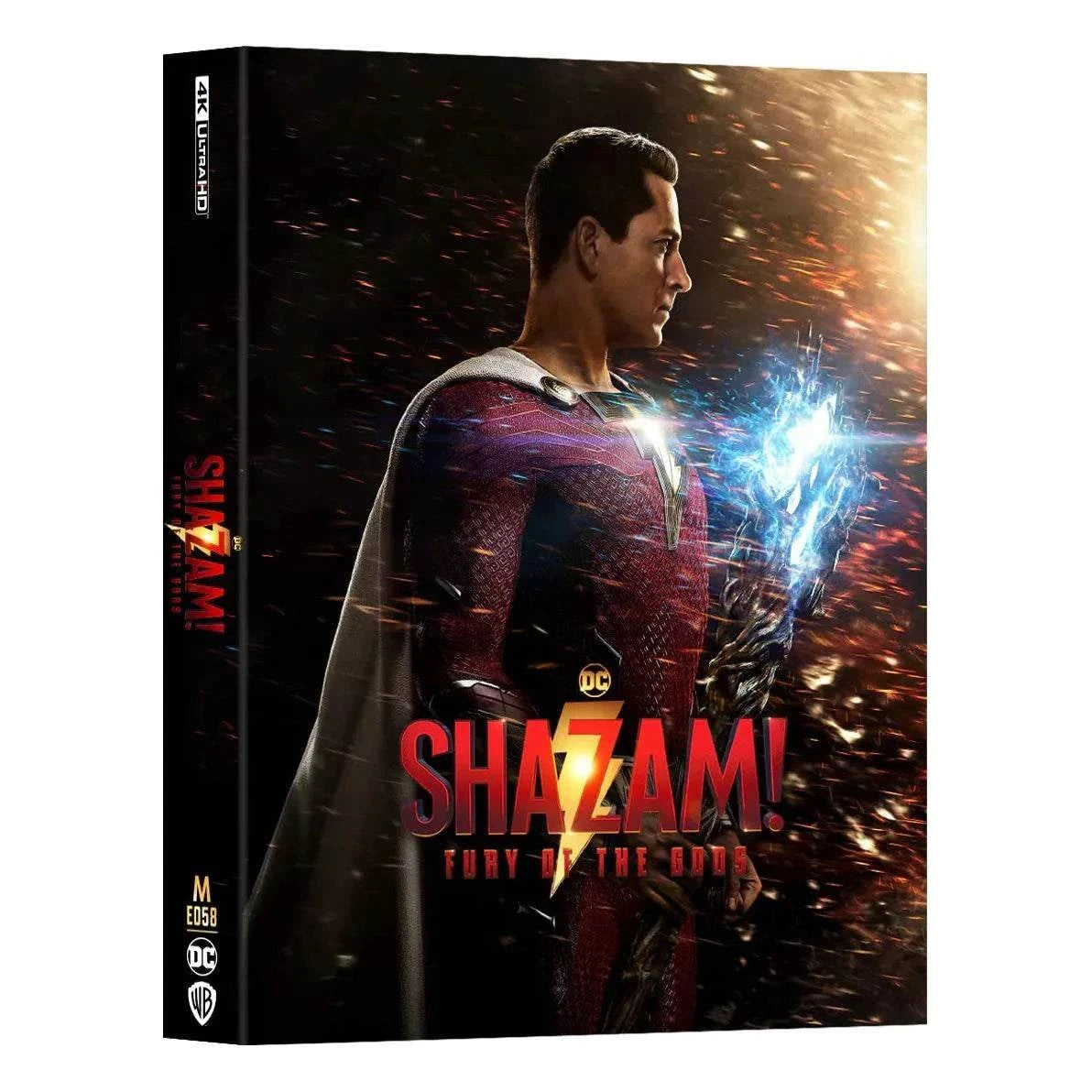 Shazam Fury of Gods 4K UHD and Blu-Ray steelbook with exclusive glossy finish and embossed title packaging