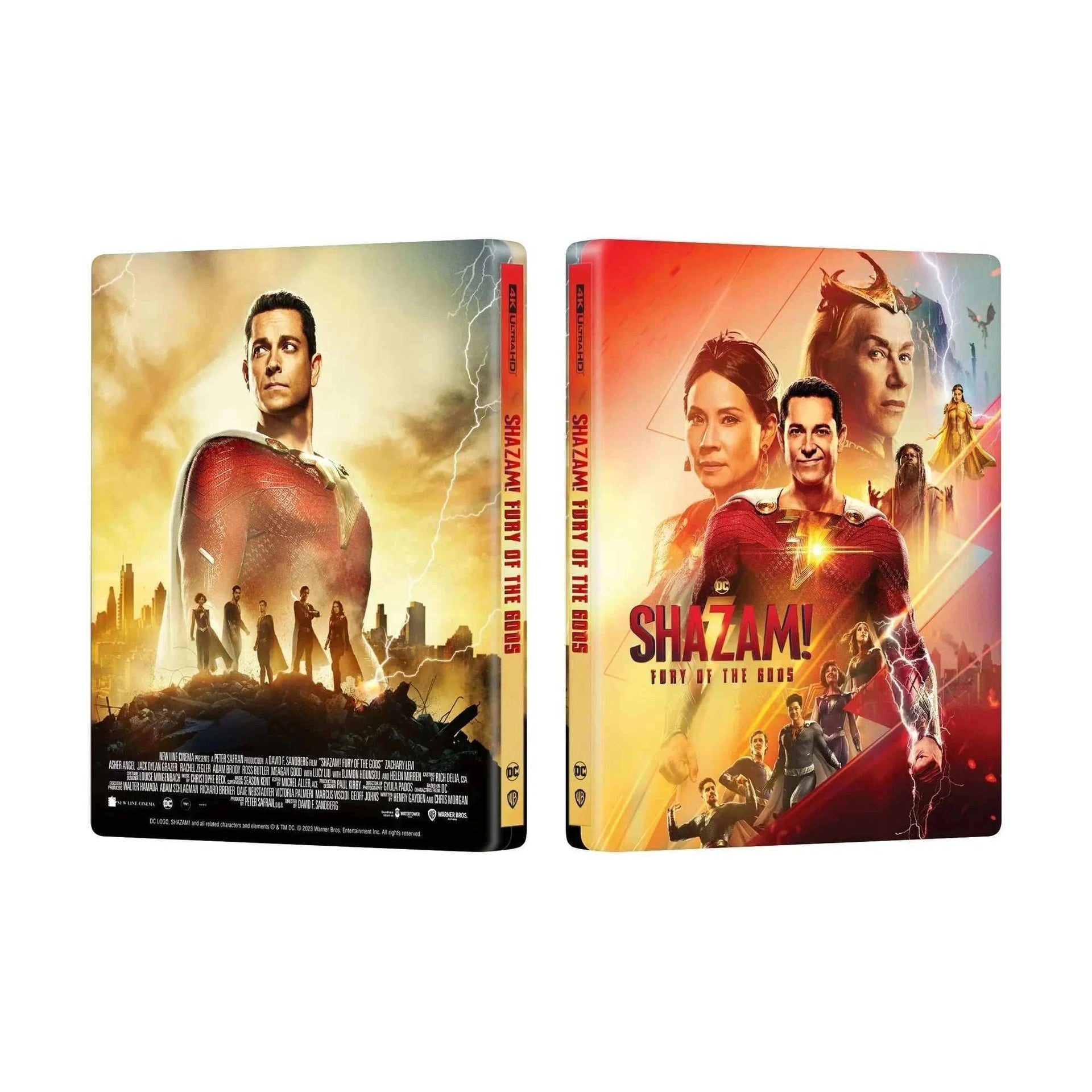 Shazam! Fury of Gods 4K UHD and Blu-Ray steelbook with exclusive artwork and special features
