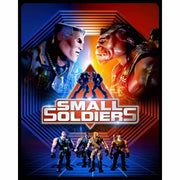 Small Soldiers 4K Ultra HD limited edition steelbook cover featuring toy soldier characters in a dynamic face-off design