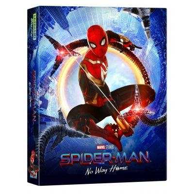 Spider-Man: No Way Home 4K UHD and Blu-Ray steelbook limited edition with exclusive A1 full slip cover and special features.