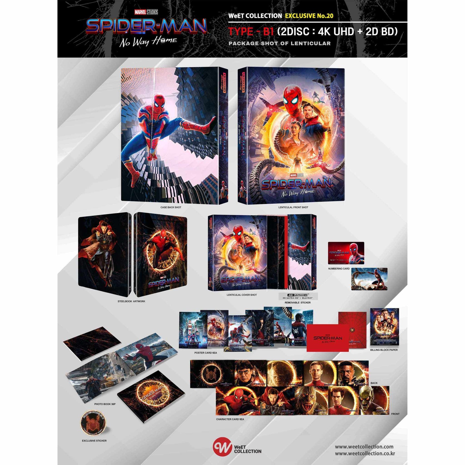 Spider-Man: No Way Home B1 Lenticular Full Slip 4K UHD and Blu-Ray Steelbook limited edition with exclusive artwork and collectible inserts