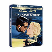 To Catch A Thief 4K UHD steelbook featuring Cary Grant and Grace Kelly in classic Alfred Hitchcock thriller