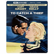 To Catch A Thief 4K UHD Steelbook featuring Cary Grant and Grace Kelly in a classic Alfred Hitchcock romantic thriller