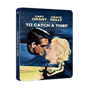 To Catch A Thief Steelbook 4K UHD featuring Cary Grant and Grace Kelly in a classic Alfred Hitchcock thriller