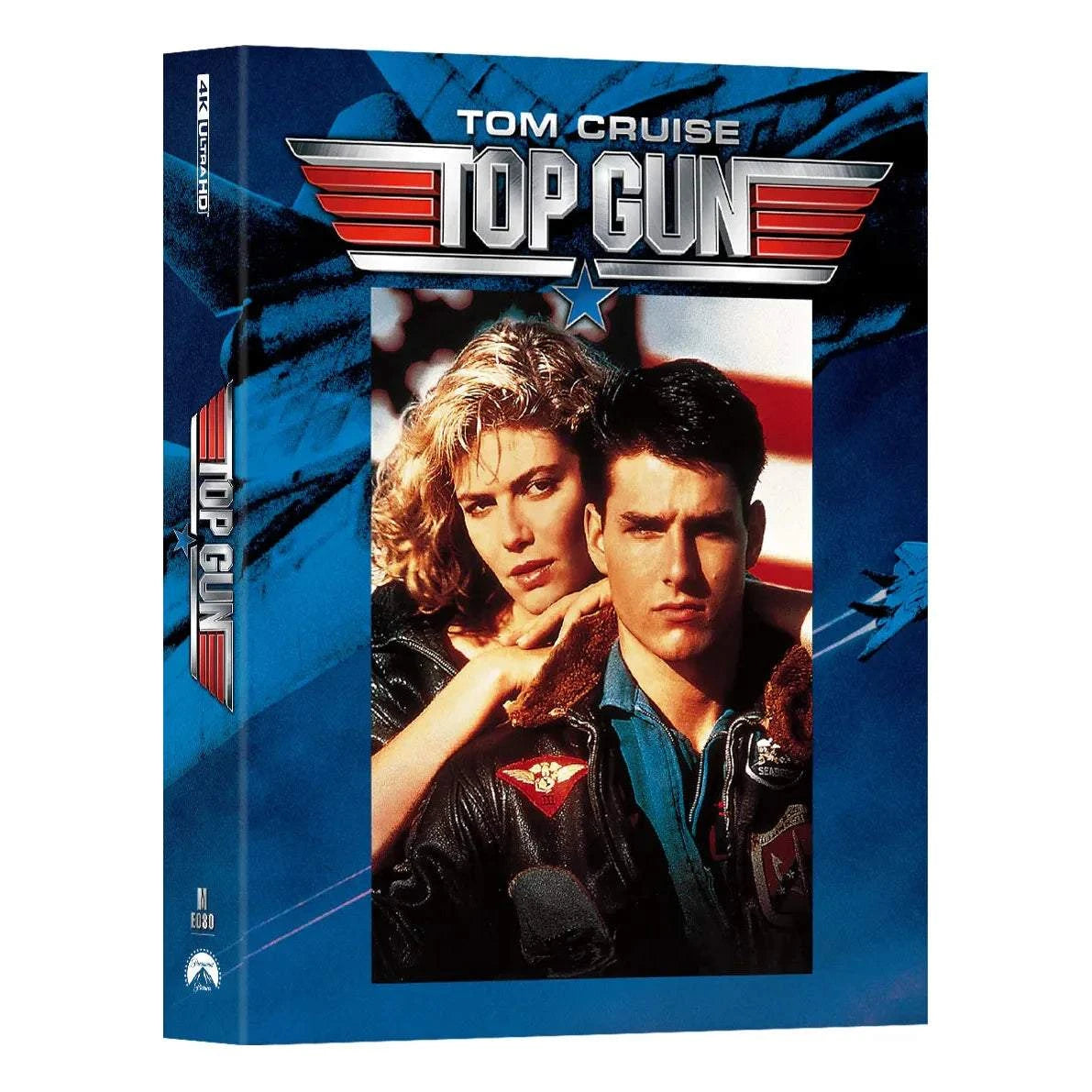 Top Gun 4K UHD and Blu-Ray steelbook edition featuring Tom Cruise with glossy finish and exclusive collector's items