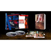 Limited edition Trouble Every Day 4K Ultra HD and Blu-Ray set with slipcase, collector's book, lobby cards, and restored French horror film by Claire Denis.