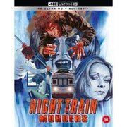 Night Train Murders Limited Deluxe Collectors Edition 4K Ultra HD Blu-Ray cover with artwork by Graham Humphreys.