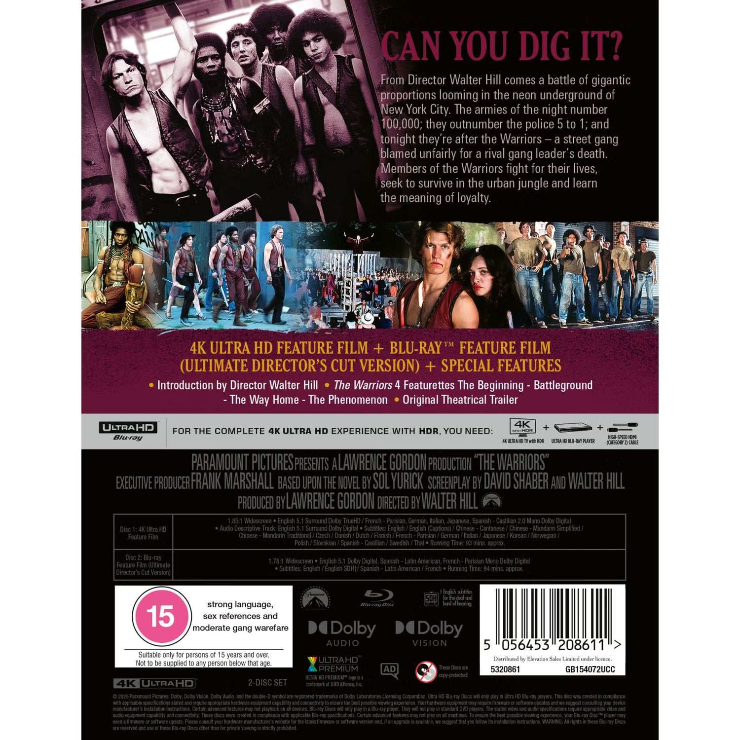 The Warriors 1979 limited collectors edition 4K Ultra HD and Blu-Ray set with rigid slipcase and special features
