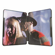 A Nightmare On Elm Street limited edition Steelbook open showing Freddy Krueger and Nancy Thompson interior artwork