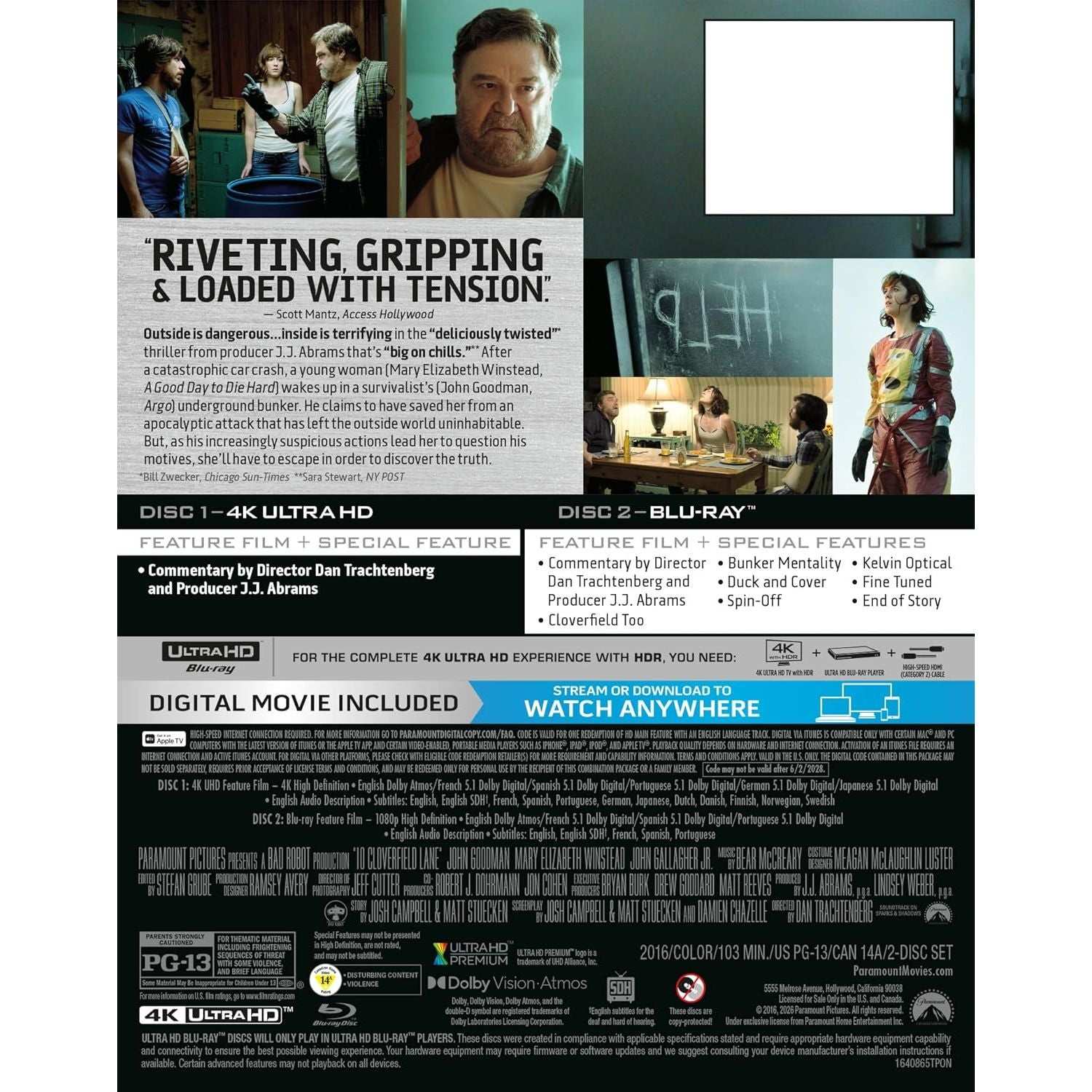 10 Cloverfield Lane 10th Anniversary Limited Edition Steelbook 4K UHD Blu-ray pre-order packaging