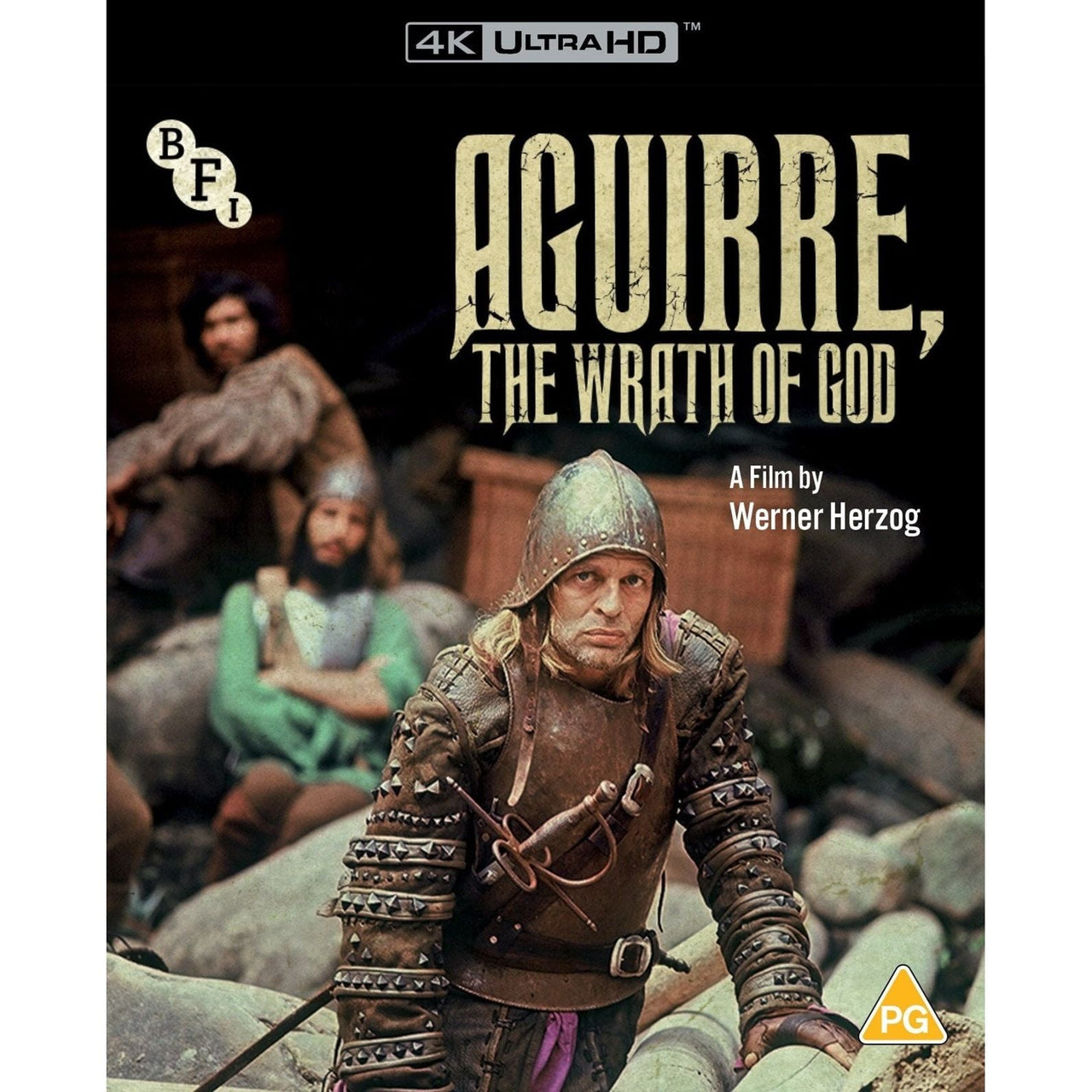 Aguirre The Wrath Of God 4K Ultra HD pre-order cover featuring Klaus Kinski in Amazon jungle setting.