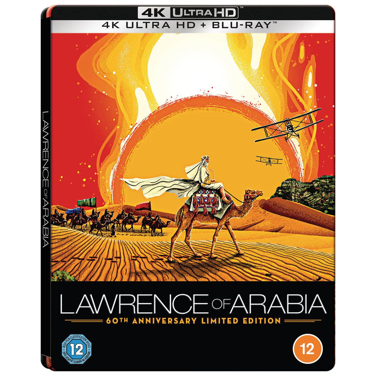 PRE-ORDER Lawrence of Arabia UK Limited Edition Steelbook 4K Ultra HD Blu-Ray Cover