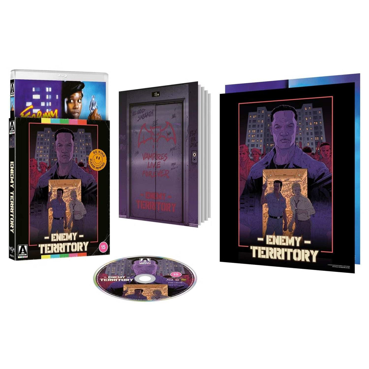 Enemy Territory Limited Edition Blu-Ray set with slipcover, booklet, poster, and disc featuring restored artwork and bonus content.