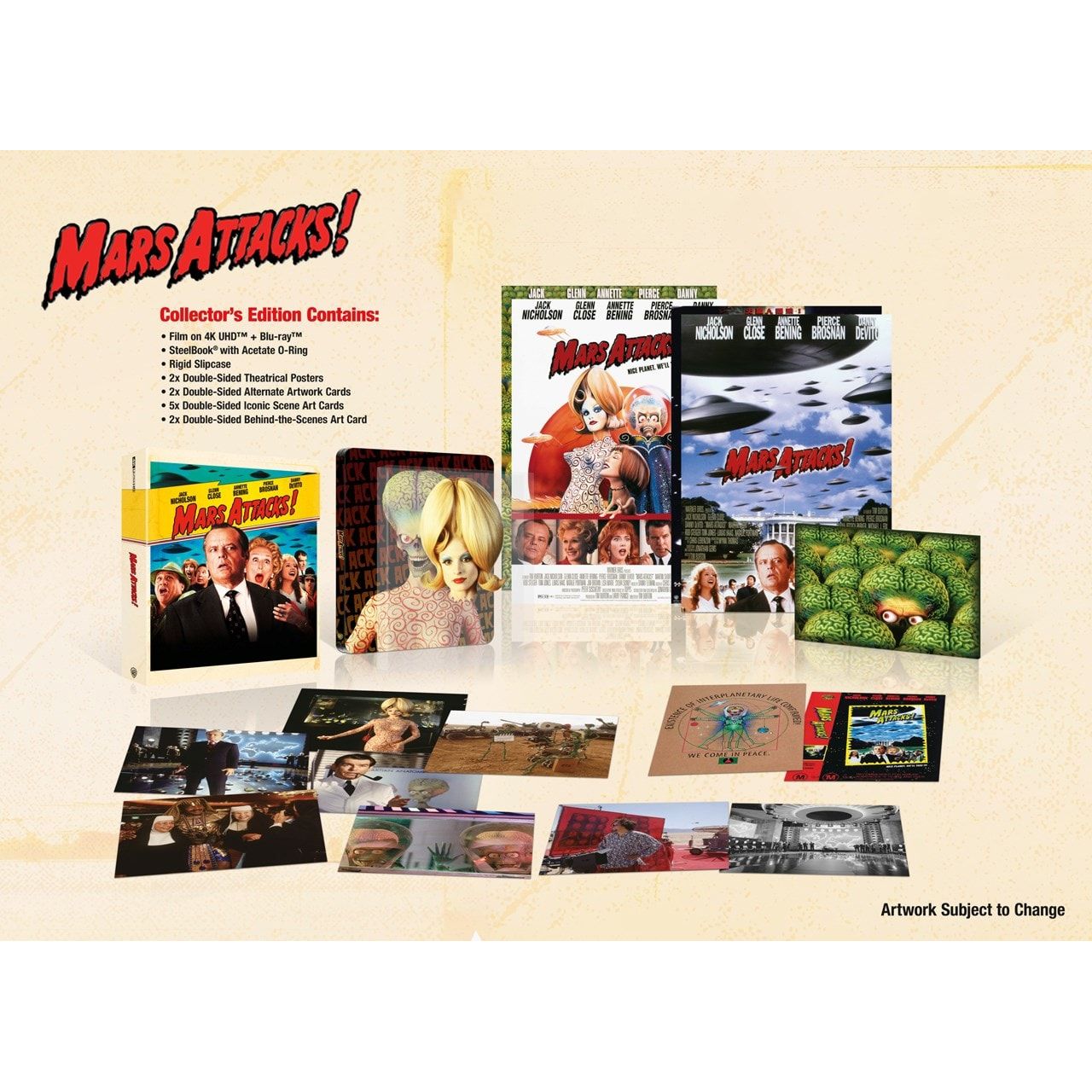PRE-ORDER: Mars Attacks (30th Anniversary Collector's Edition Steelbook) 4K UHD + Blu-Ray w/ Slipcase (Warner Bros. UK) [REGION FREE]