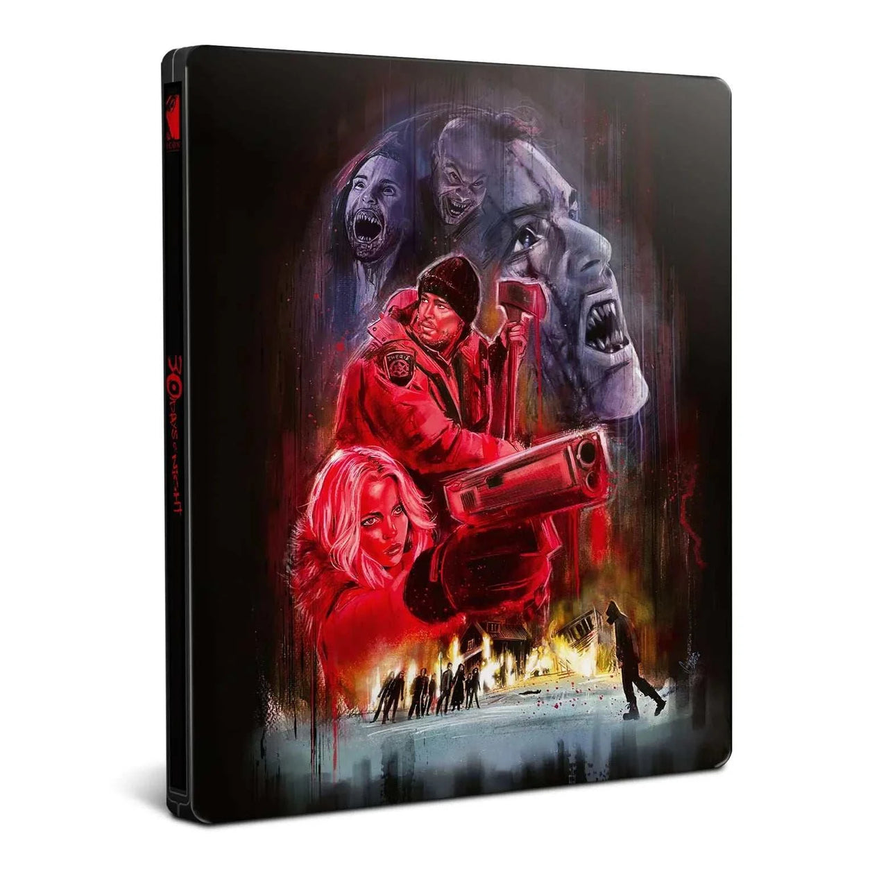 30 Days Of Night Limited Edition Steelbook 4K UHD Blu-Ray cover with vampire artwork by Suspiria Vilchez