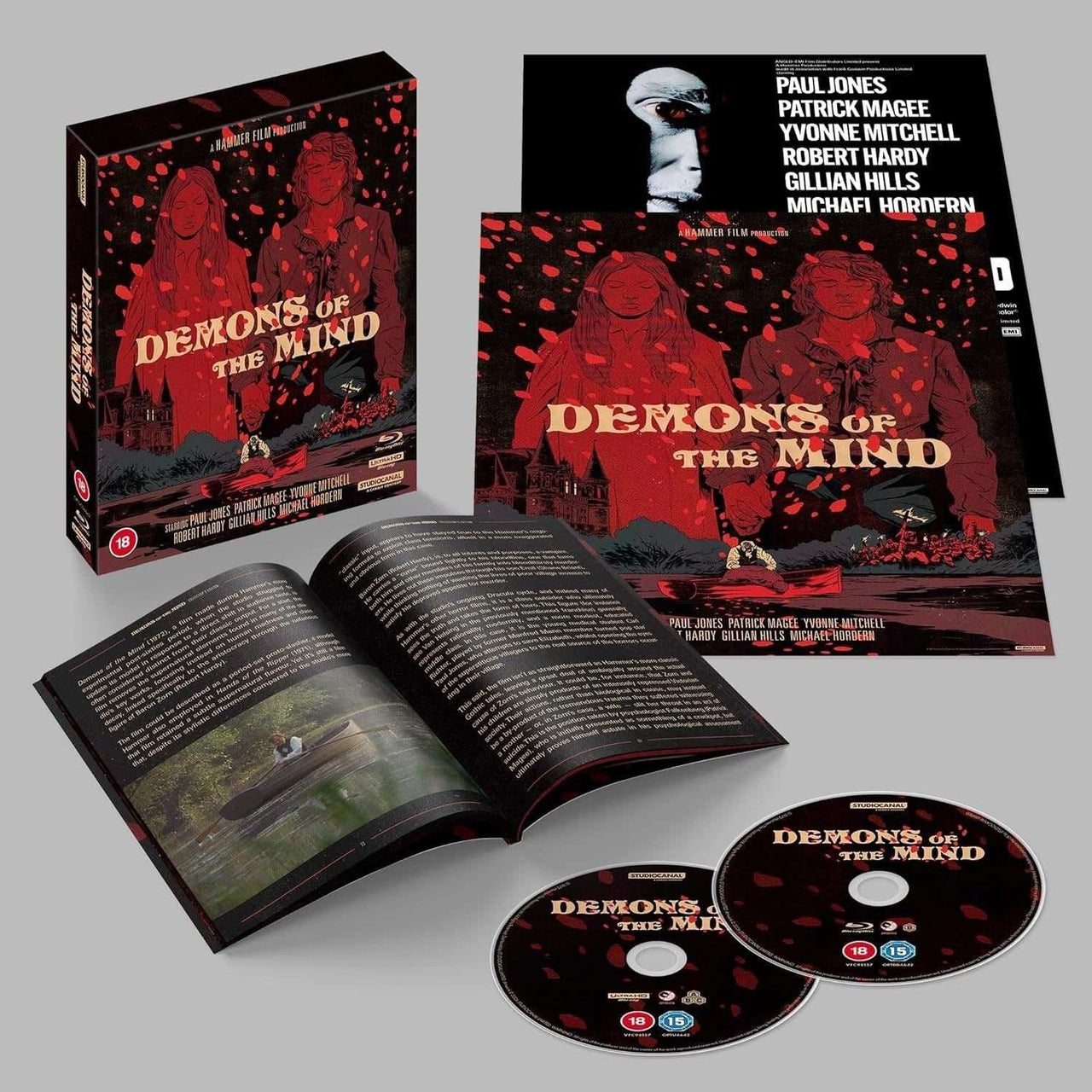 Demons Of The Mind Limited Collectors Edition 4K UHD and Blu-Ray with slipcase and extras by Studio Canal, Region B pre-order packaging