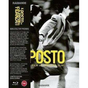 Limited Edition Blu-Ray cover of "Il posto / I fidanzati" by Ermanno Olmi, featuring restored films with special features.