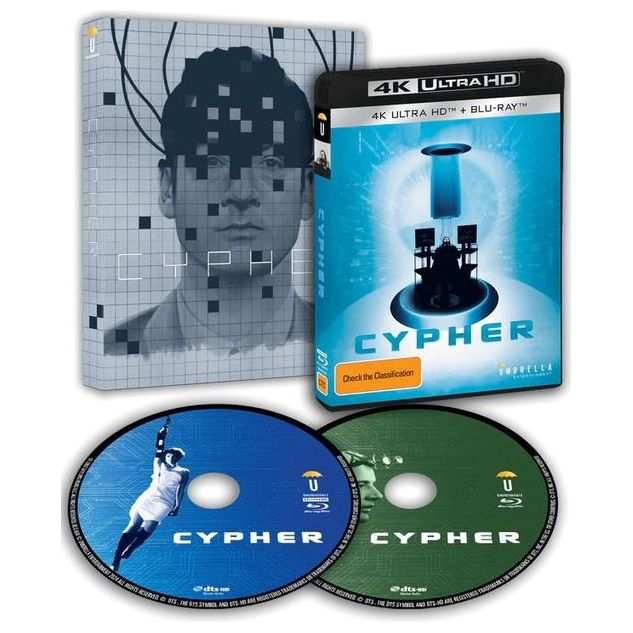 PRE-ORDER Cypher 2002 4K UHD and Blu-Ray set with limited edition slipcover and two discs featuring a cyber-thriller film by Vincenzo Natali.