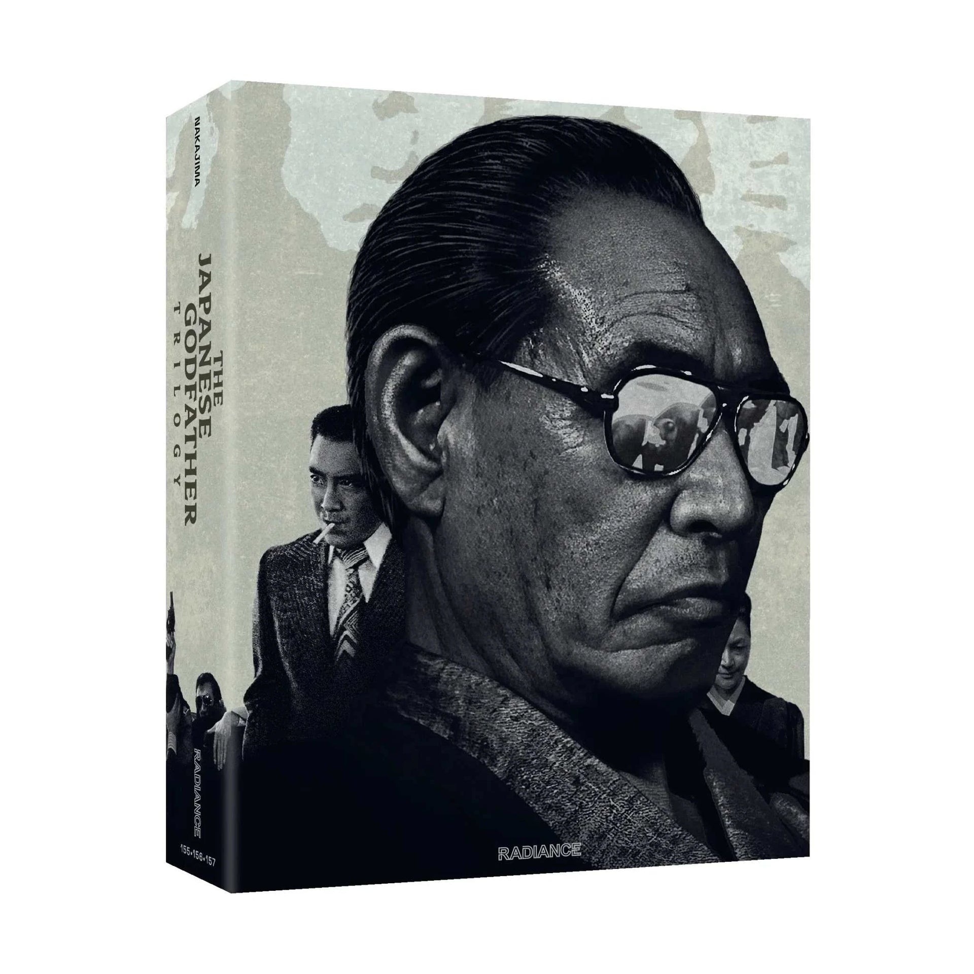 The Japanese Godfather Trilogy Blu-ray set with rigid slipcase and booklet by Radiance Films US