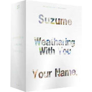 Shinkai Makoto 3-Movie Collection 4K Blu-Ray limited edition box set featuring Suzume, Weathering With You, and Your Name.