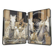 Ben Hur 1959 Limited Edition Steelbook 4K Ultra HD Blu-ray open with chariot race artwork and horses inside