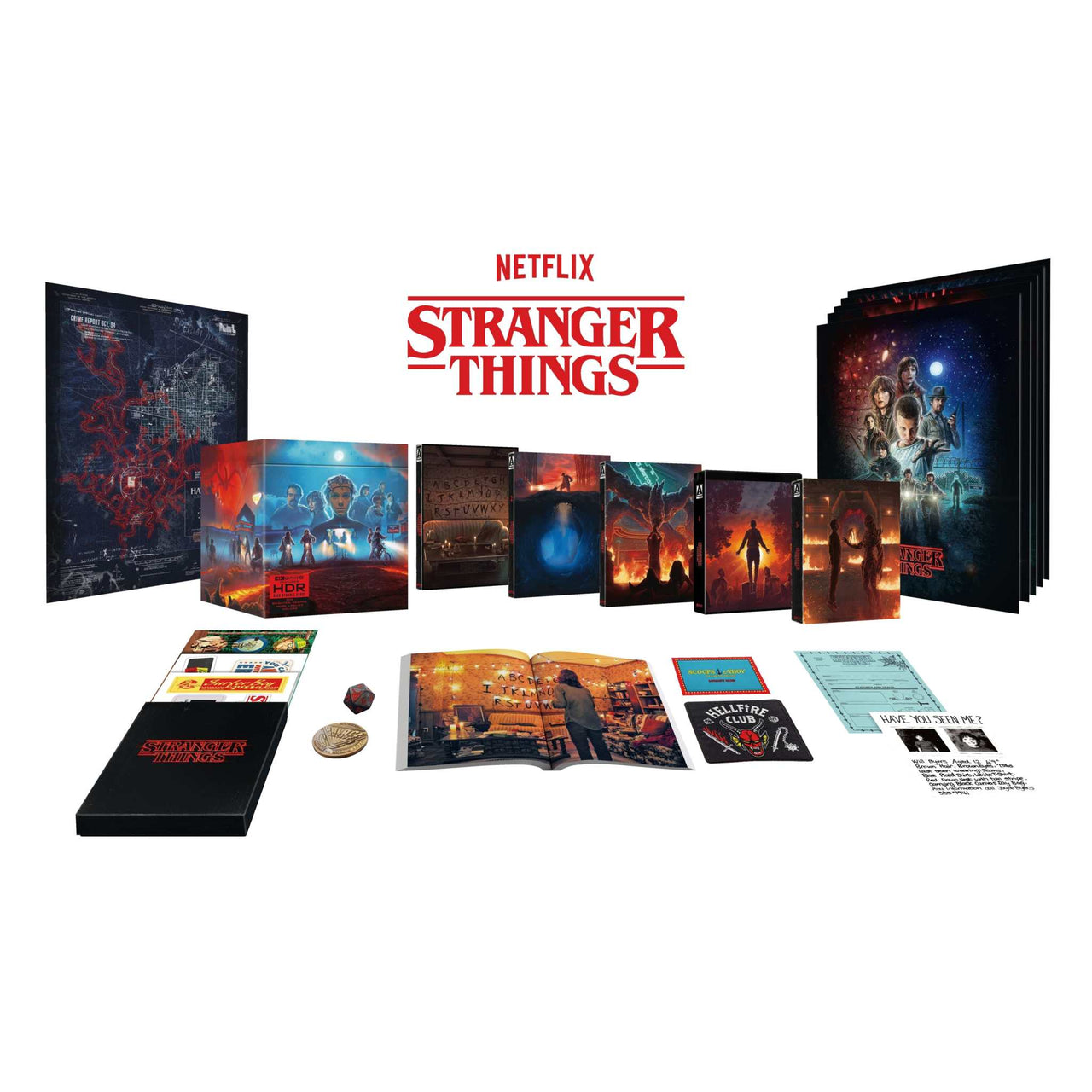 Stranger Things Complete Series 4K UHD Deluxe Edition box set with original artwork and bonus features