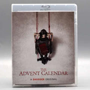 Shudder The Advent Calendar Blu-Ray with limited edition slipcover showing a woman in a wheelchair on a swing against a gray background