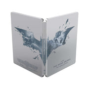 Batman - The Dark Knight Trilogy limited edition steelbook with 4K Ultra HD and Blu-Ray, featuring exclusive artwork and region-free discs.