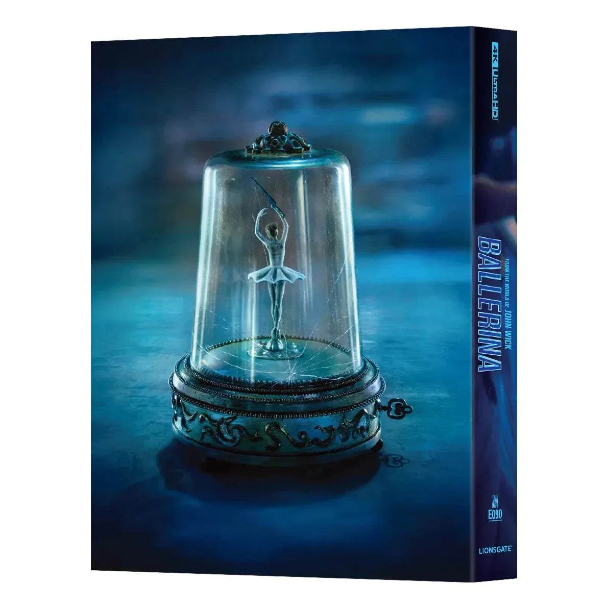John Wick Ballerina steelbook 4K UHD Blu-Ray double lenticular collectible with ballerina figurine under glass dome