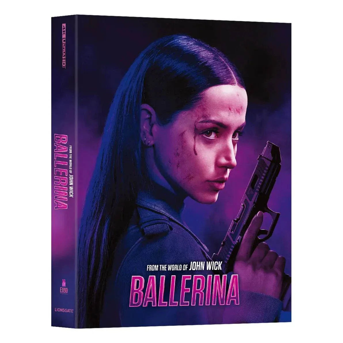 From the World of John Wick Ballerina Steelbook 4K UHD Blu-Ray cover with female assassin holding gun