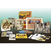 Ben Hur (1959) Limited Collectors Edition Steelbook 4K Ultra HD and Blu-ray with rigid slipcase, booklet, posters, lobby cards, costume sketch cards, and extras.