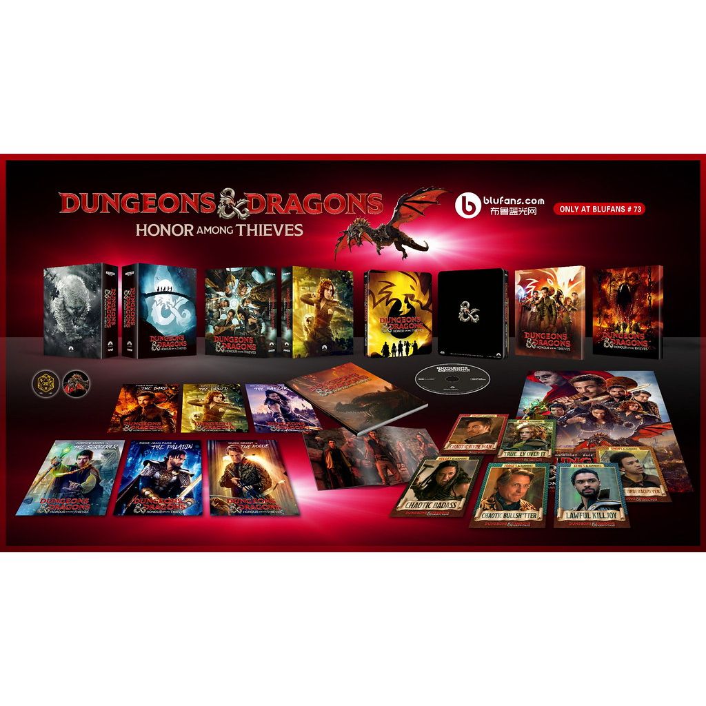 Dungeons & Dragons Honor Among Thieves limited edition 4K UHD steelbook and full slip set with collectibles and special features
