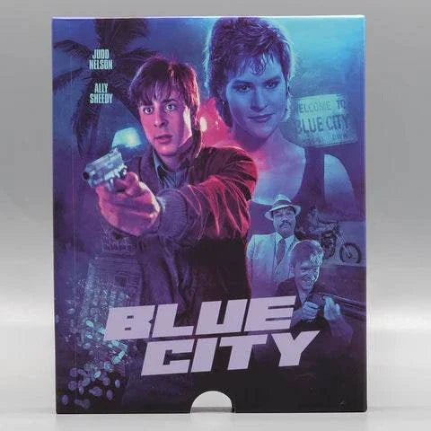 Limited edition Vinegar Syndrome Archive Blue City Blu-Ray with numbered slipcase and double-sided poster.