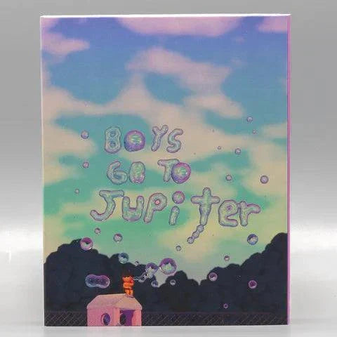 Boys Go to Jupiter Blu-Ray with limited edition slipcover featuring colorful animated cover art