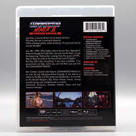 Commando Ninja 2 Blu-ray cover showing action scenes and special features details