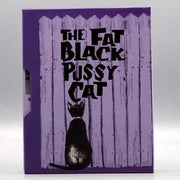 Purple slipcase featuring a black cat illustration and the title "The Fat Black Pussycat" for Confessions of a Psycho Cat Blu-ray set
