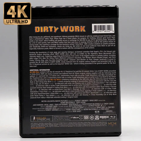 Vinegar Syndrome Dirty Work 4K UHD Blu-Ray with Slipcase packaging.