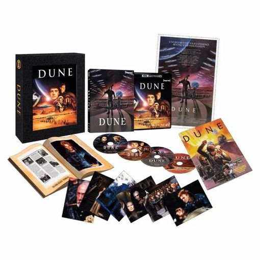 Limited edition Dune 1984 4K UHD and 3-disc Blu-ray collector's set with booklet, art cards, and original poster print