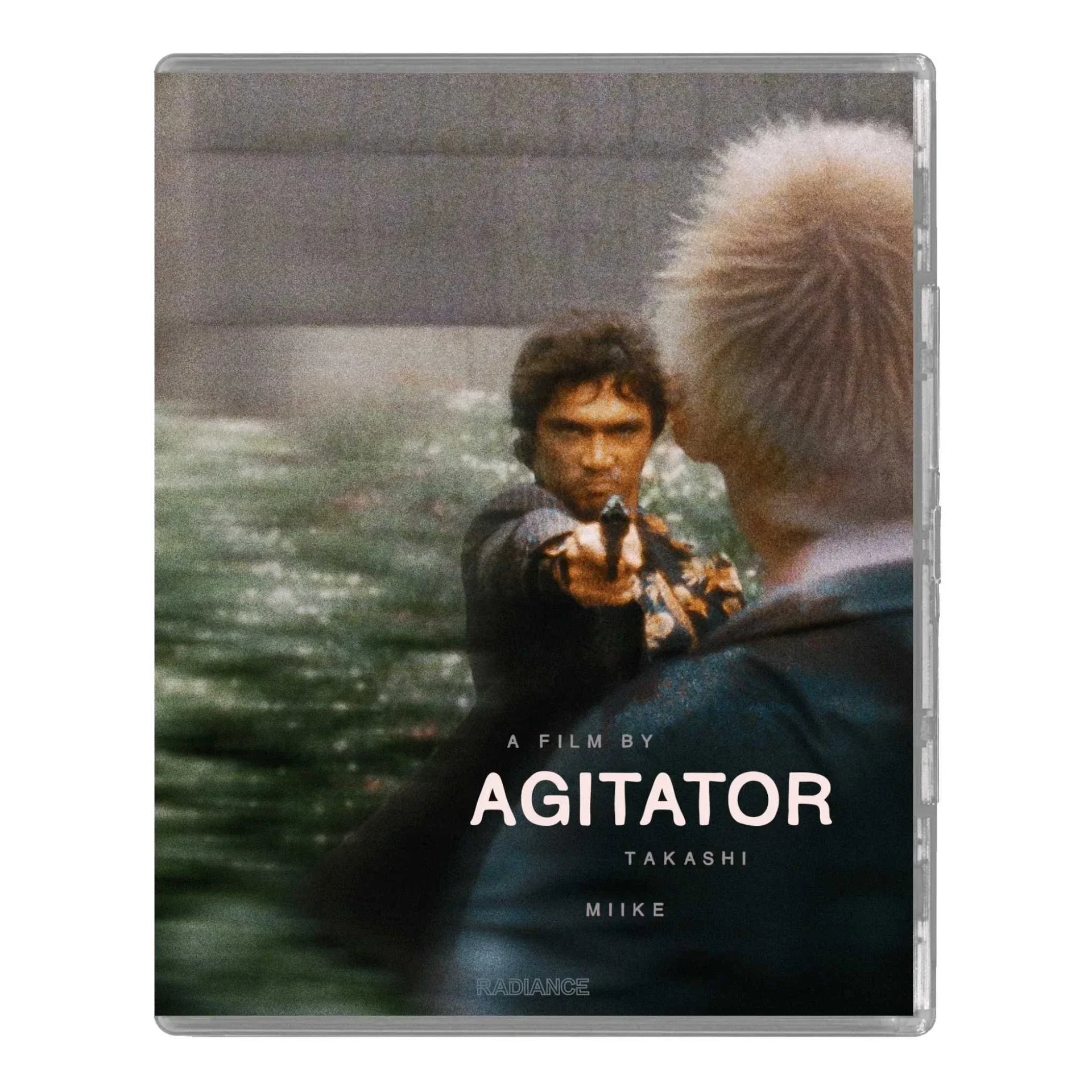 Underworld Chronicles Agitator Blu-ray cover showing a tense scene with a man pointing a gun at another person with blonde hair