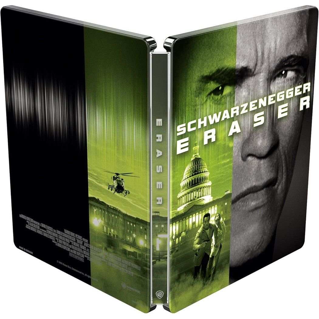 Eraser Limited Collectors Edition Steelbook 4K UHD Blu-Ray with rigid slipcase and extras Warner Bros UK pre-order