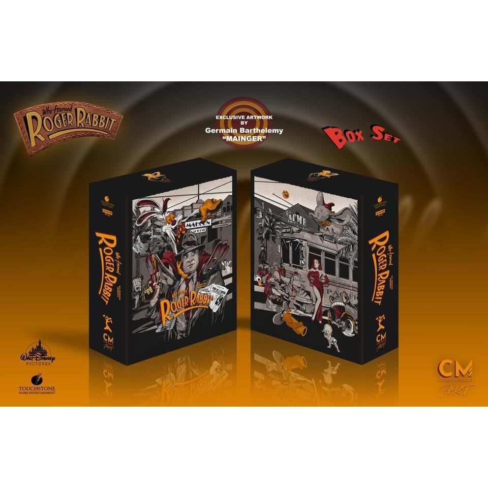 Who Framed Roger Rabbit 4K UHD and Blu-Ray box set with exclusive artwork by Germain Barthelemy, limited edition collector's packaging