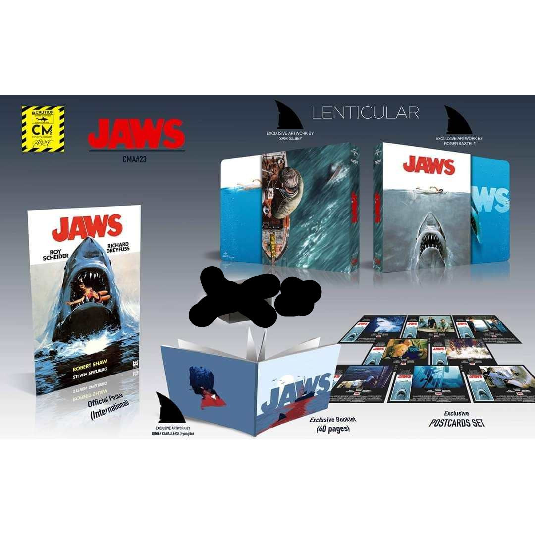 Jaws 4K UHD Lenticular Full Slip SteelBook with 40-page booklet and postcards set