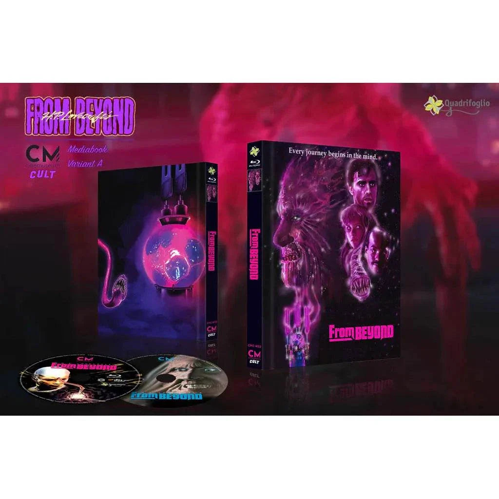 From Beyond Blu-Ray and DVD mediabook combo with matching numbers, featuring horror artwork and bonus special features.