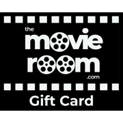 The Movie Room gift card logo with film reel elements and black background