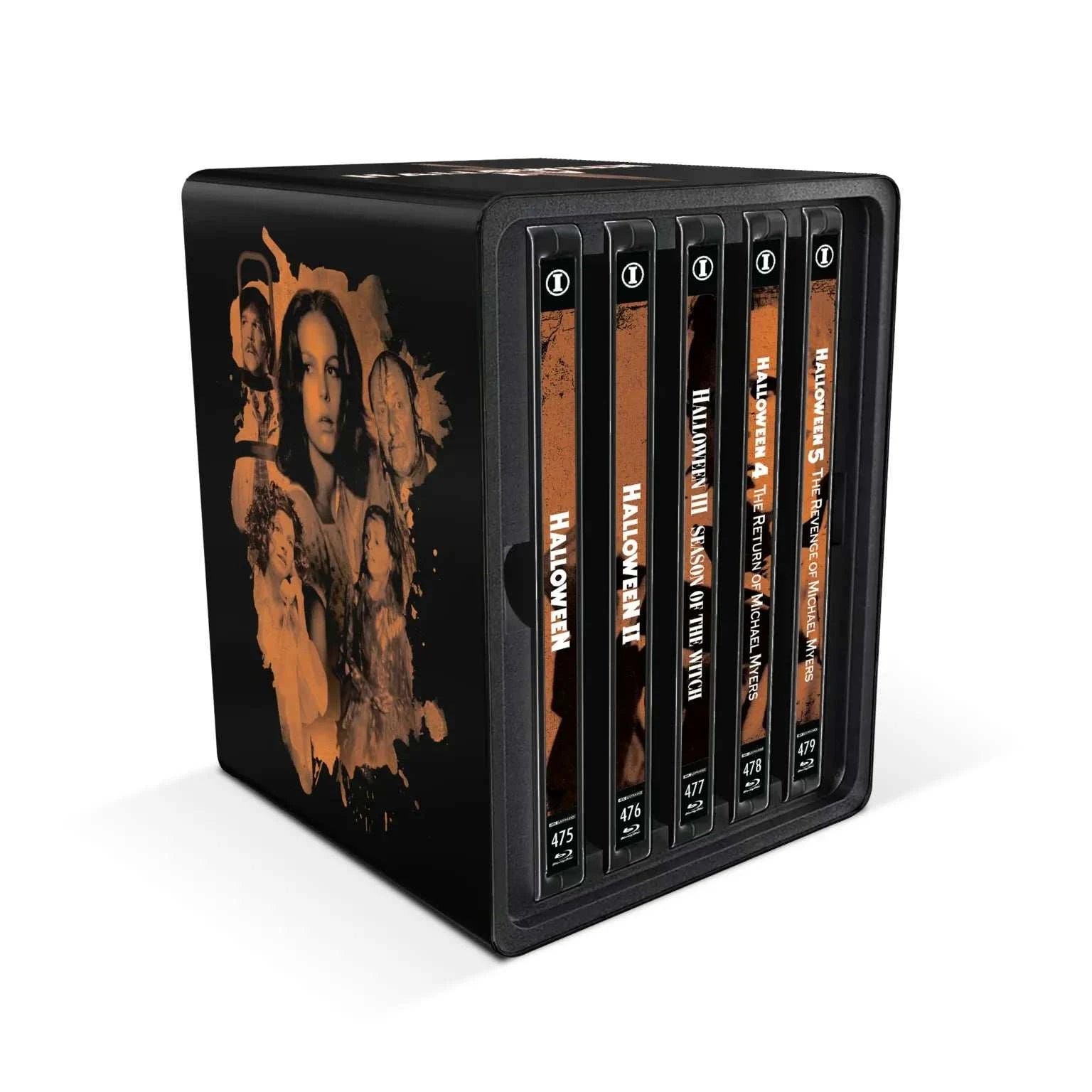 Limited edition Halloween I – V 4K UHD and Blu-ray SteelBook collection with all five films in a metal case