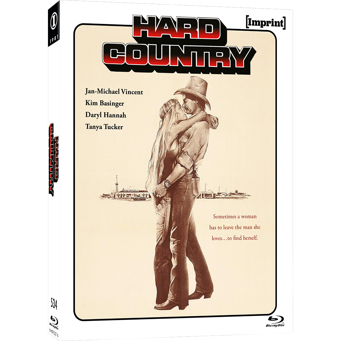 Hard Country (1981) Blu-ray with limited edition slipcover featuring cover art of a couple embracing.