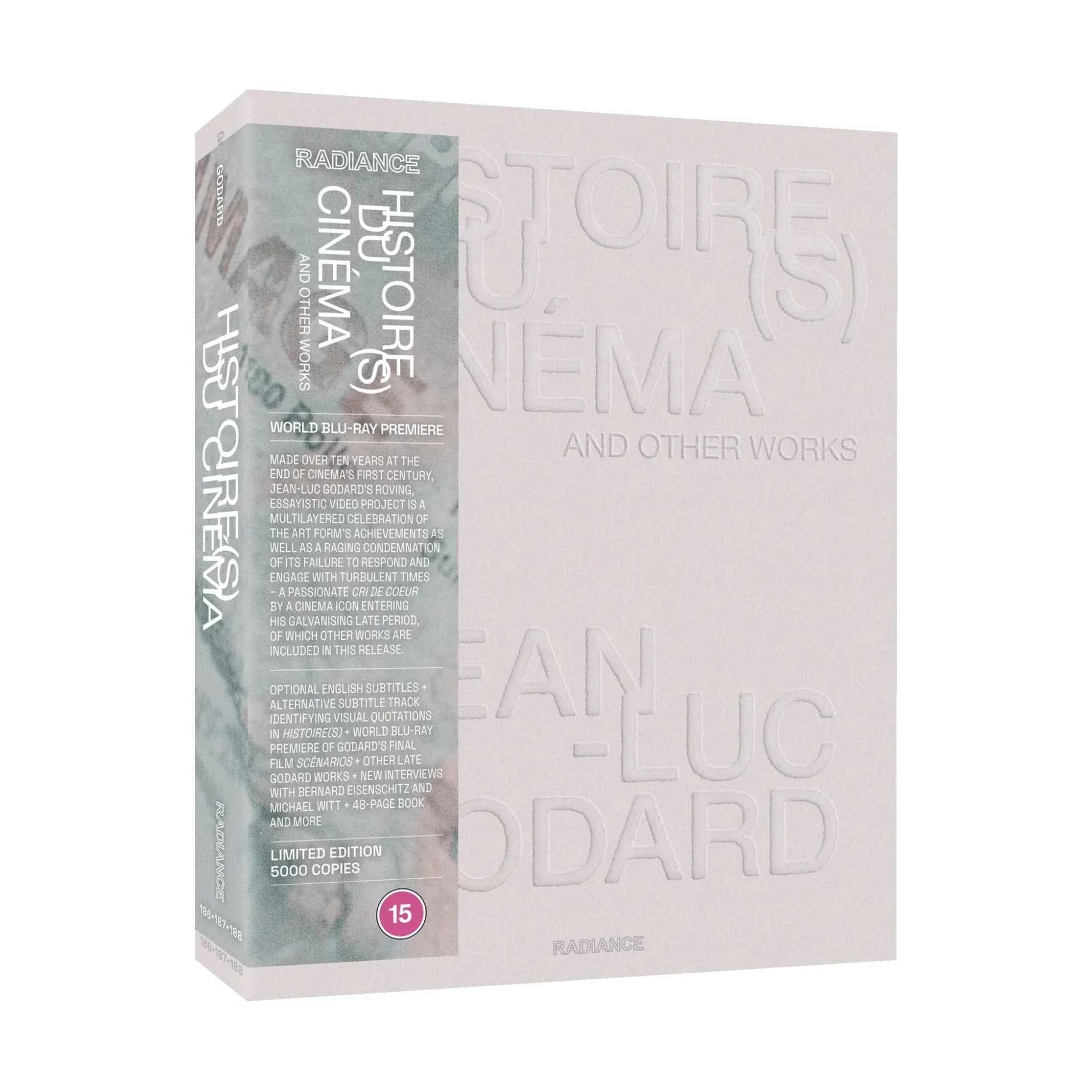 Histoire(s) du cinéma Blu-Ray limited edition box set by Jean-Luc Godard with special features and collectible packaging