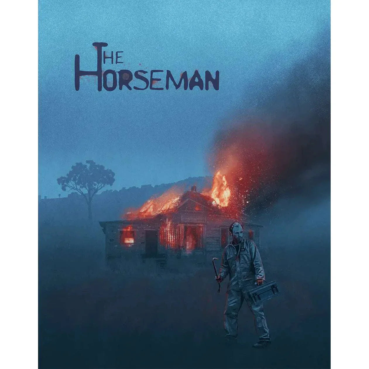 The Horseman Blu-Ray Director's Cut with limited edition slipcover showing burning house and man in protective suit on cover